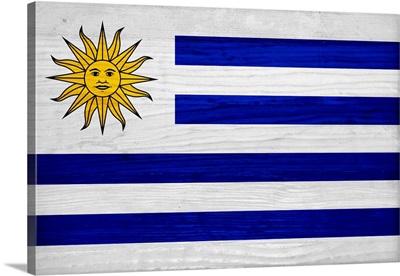 Wood Uruguay Flag, Flags Of The World Series