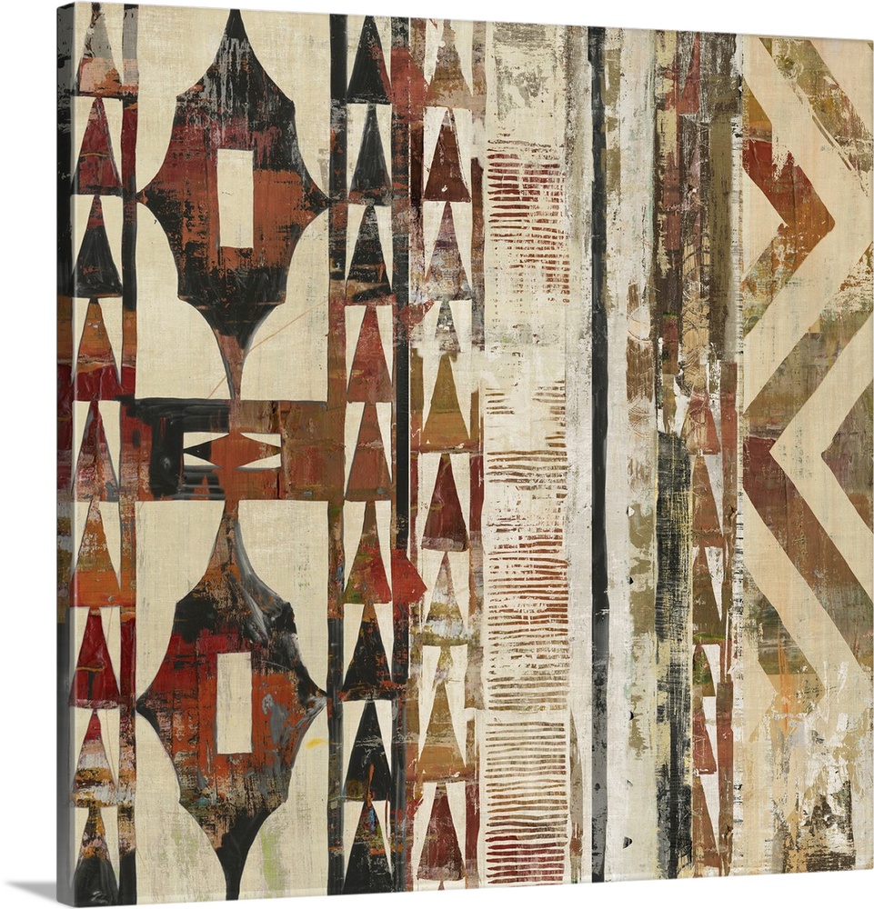 Africa-inspired pattern in warm earth tones.