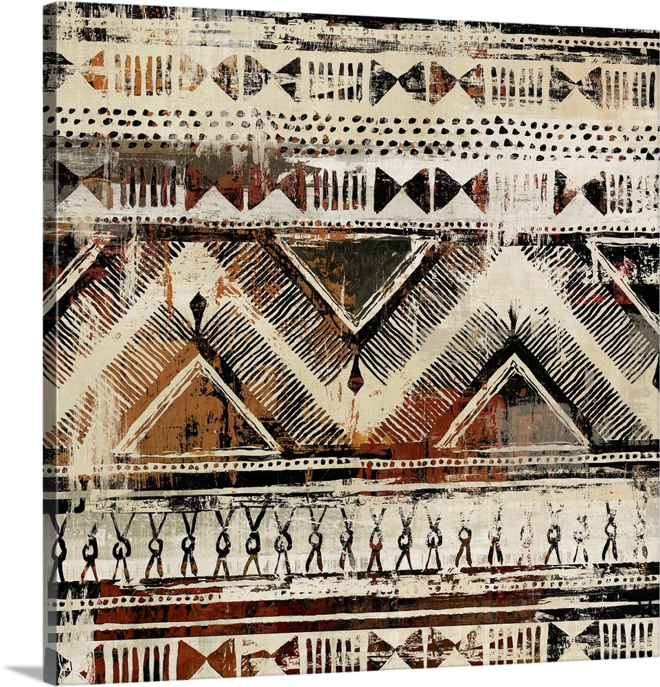 Africa-inspired pattern in warm earth tones.