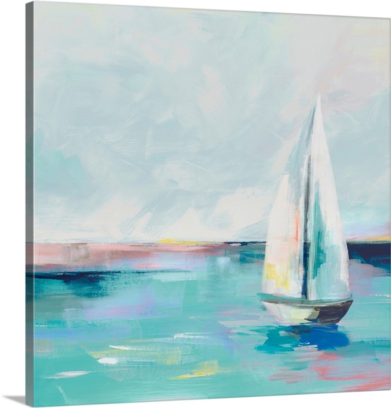 Blue Coast Sailboat Great Big Canvas