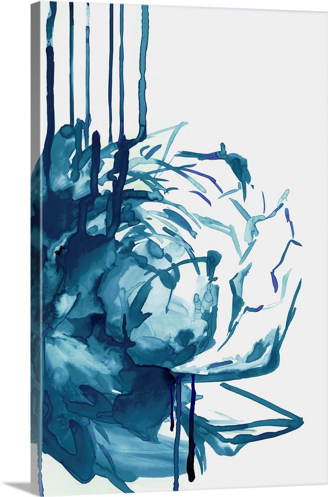 Blue Floral Drip