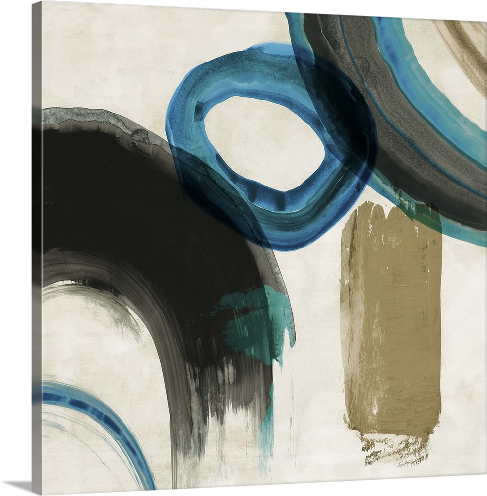 Contemporary abstract home decor art using organic shapes and vibrant colors.