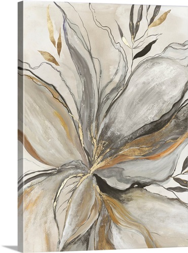 Gold Charcole Flower I | Great Big Canvas