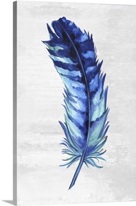 Indigo Feather I Wall Art, Canvas Prints, Framed Prints, Wall Peels 