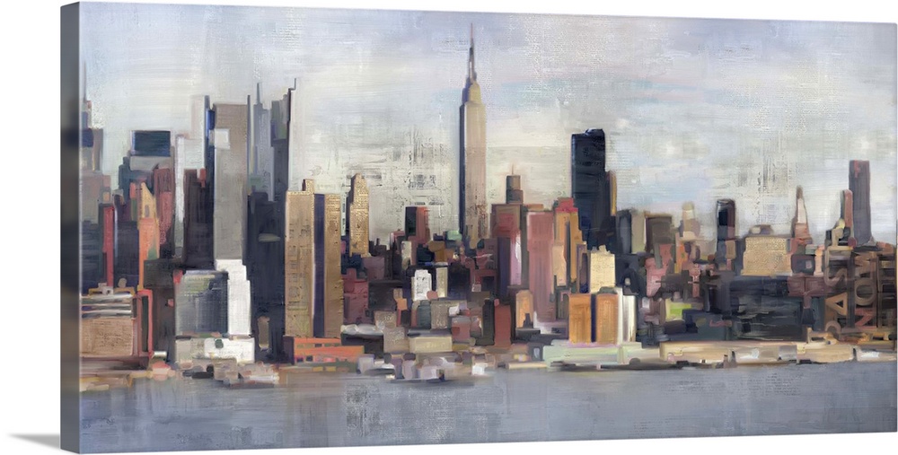 Contemporary home decor artwork of the New York city skyline.