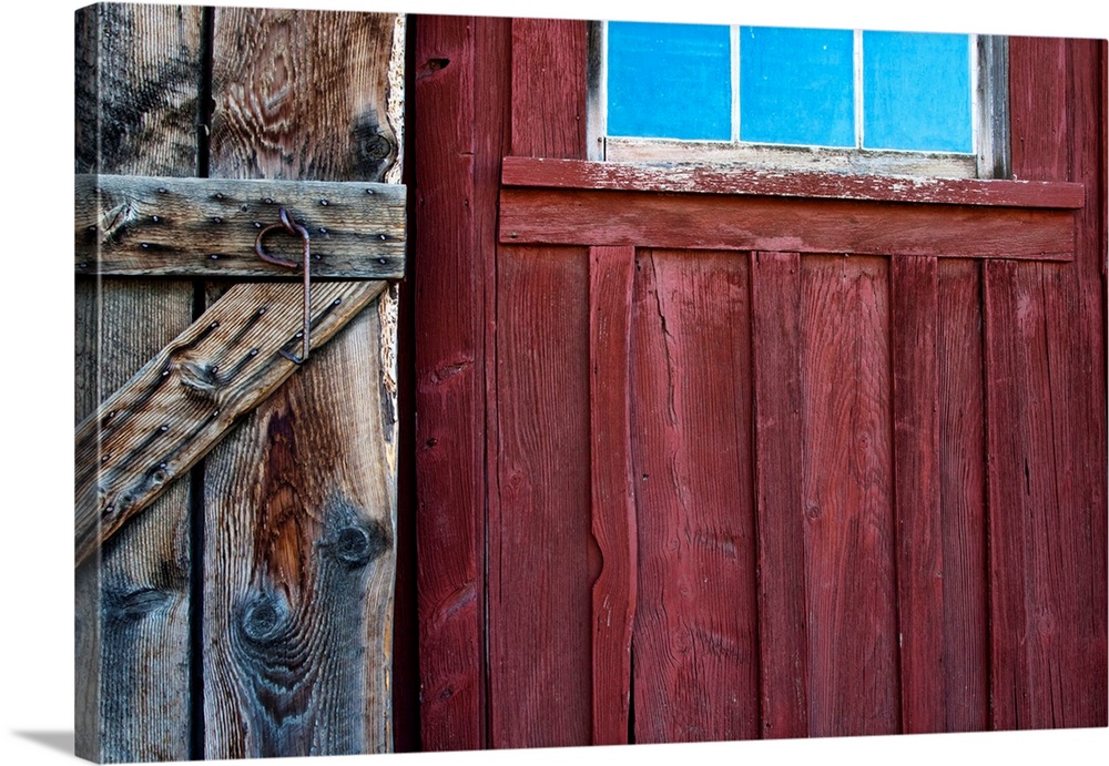 The sides, door and window of a old country barn for interesting patterns and textures.