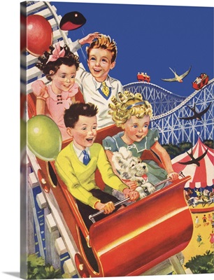 Kids on Roller Coaster
