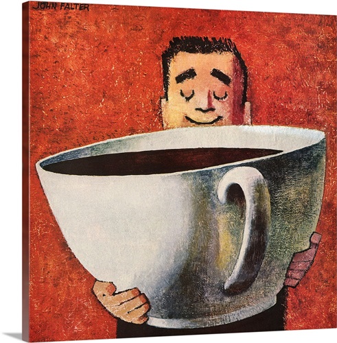 Man and Huge Coffee Cup | Great Big Canvas