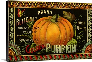 Pumpkin Label Wall Art, Canvas Prints, Framed Prints, Wall Peels