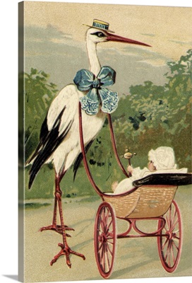 Stork Baby in Stroller
