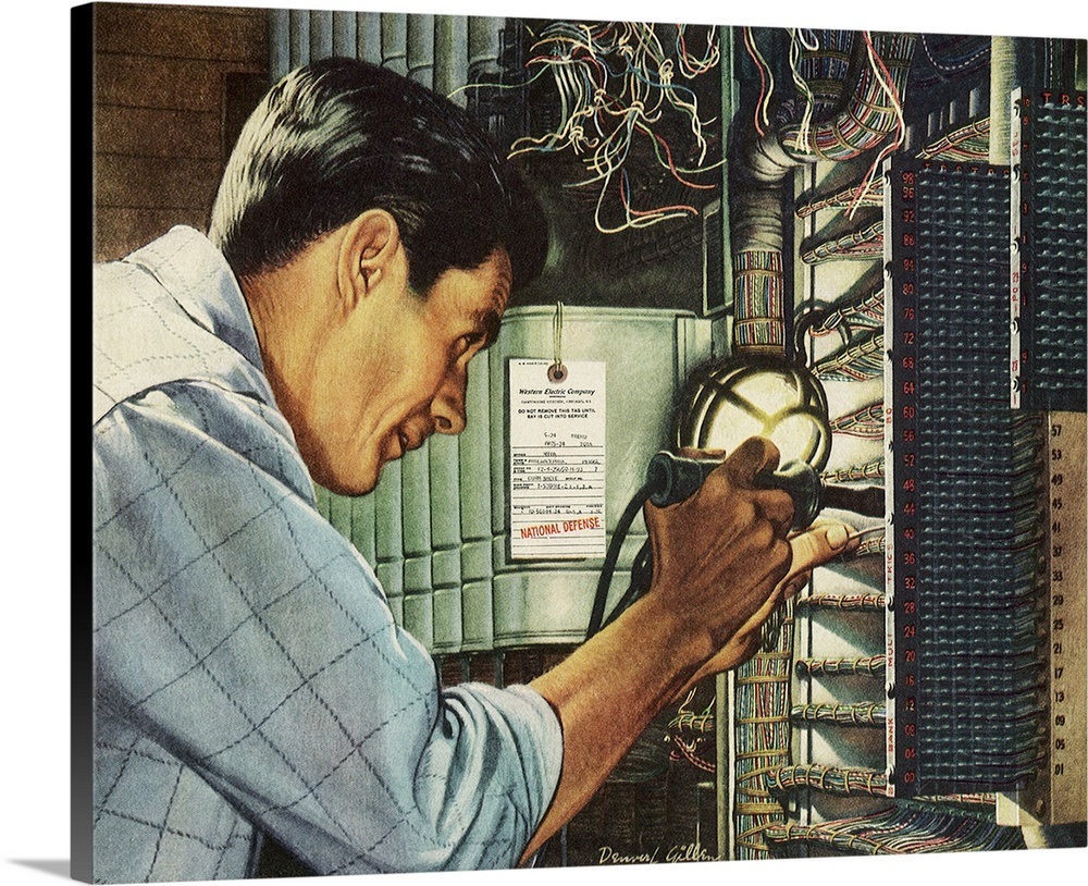 telephone technician wall art canvas prints framed telephone technician