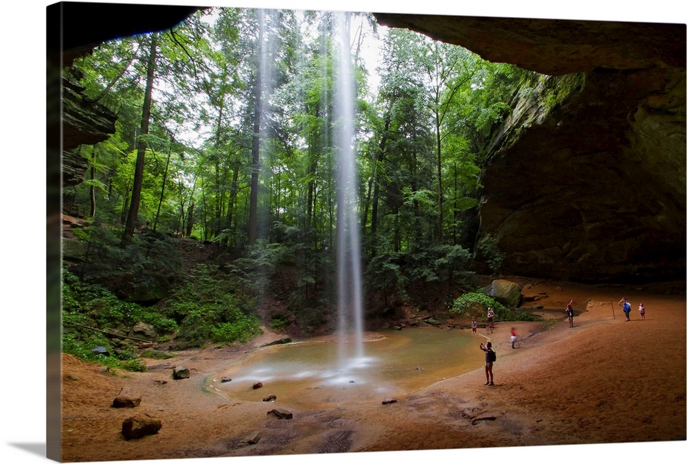 Ash Cave is a popular part of the Hocking Hills State Park area in Ohio.