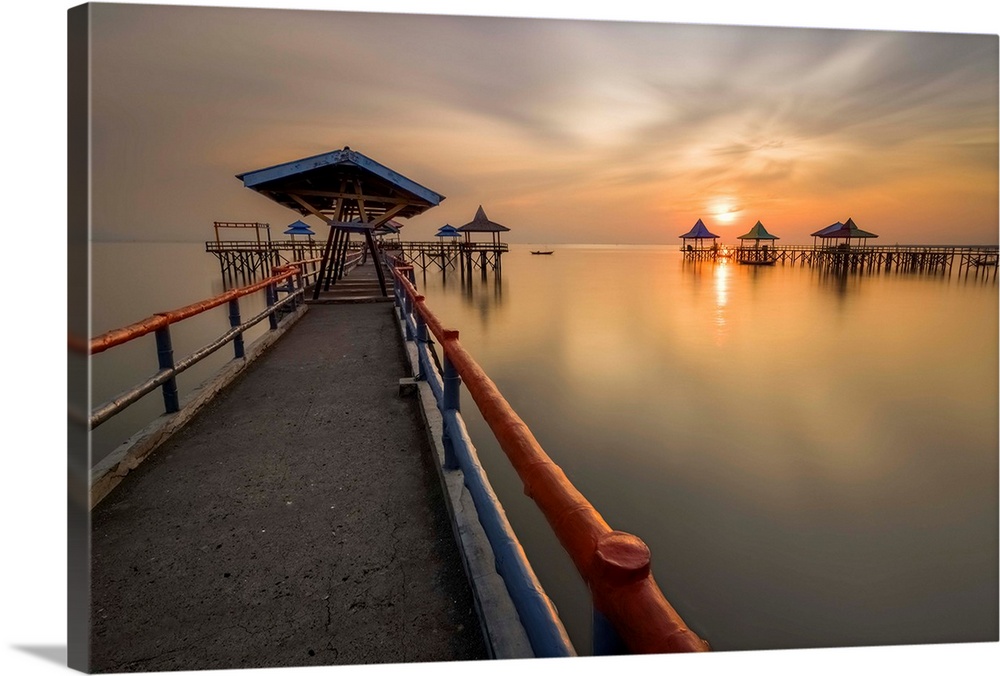 Sunrise at Kenjeran left bridge, Indonesia.