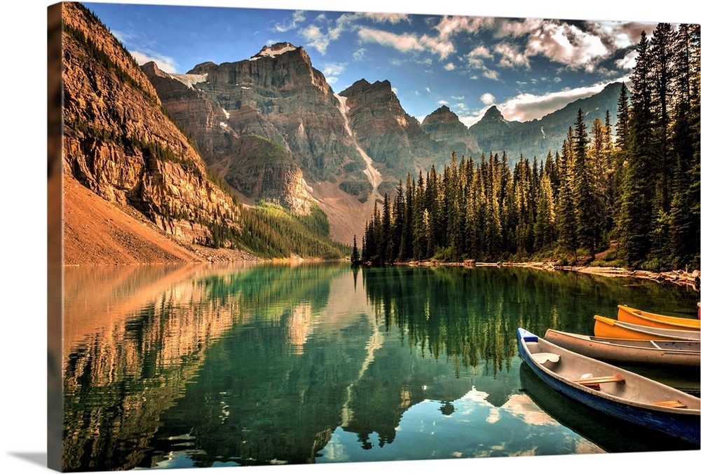 Canvas Moraine Valley Moraine Lake's Valley Of The Ten Peaks; Lake