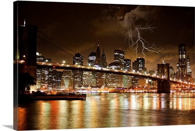 New York - Brooklyn Bridge - Lightning
