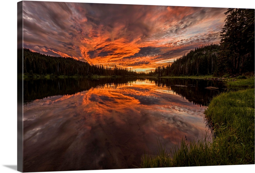 Sunrise at Reflection Lake, Mount Rainier National Park, Washington.