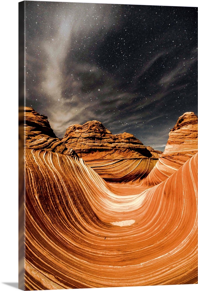 The Wave, located on the slopes of North Coyote Buttes, in the Paria Canyon-Vermilion Cliffs Wilderness Area.