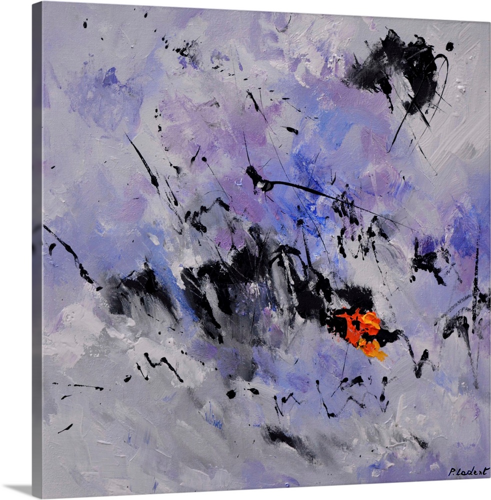 Contemporary abstract painting lilac.