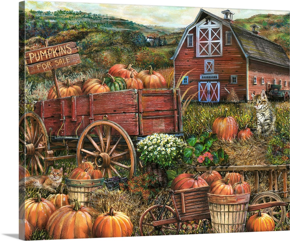 Pumpkin Patch Wall Art  Paintings, Drawings & Photograph Art Prints