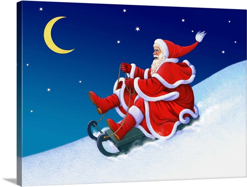 Santa Hitching A Ride Santa Takes a Ride | Great Big Canvas