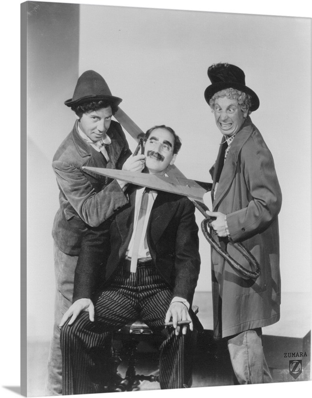 B&W Brothers With Scissors Great Big Canvas