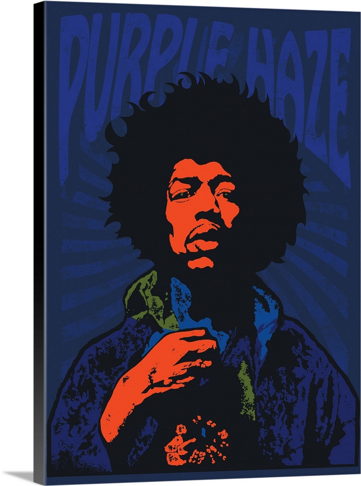 Illustrated Jimi Hendrix Purple Haze poster.