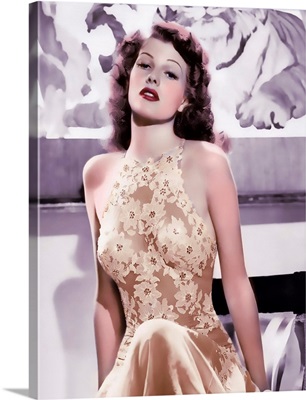 Rita Hayworth Colorized Floral Gown