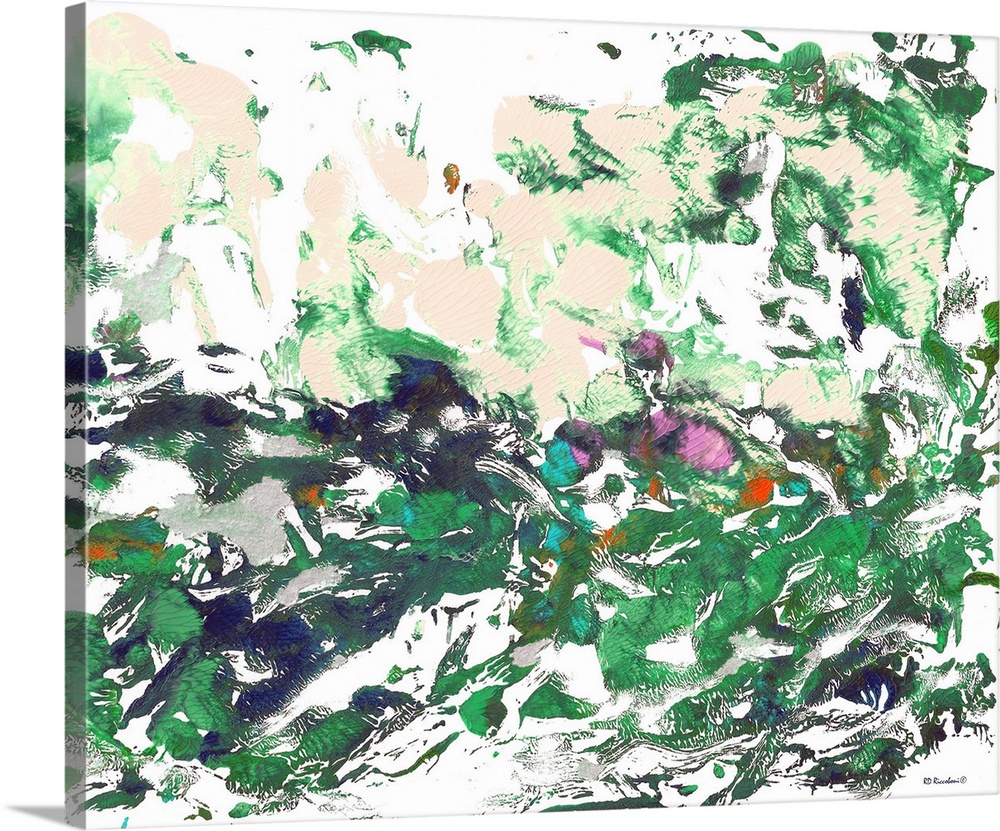 Pink and Green Gardens by RD Riccoboni, an abstract painting.