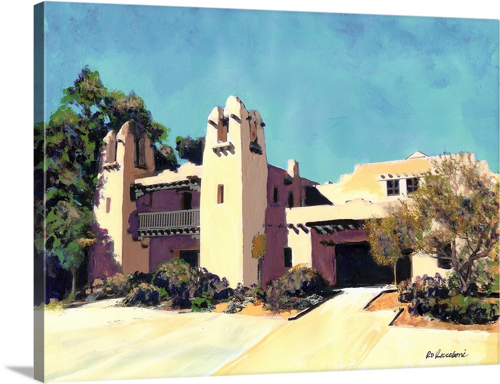 The Historic South Western Style Balboa Park Club Building in Balboa Park, San Diego, California, acrylic painting by RD R...