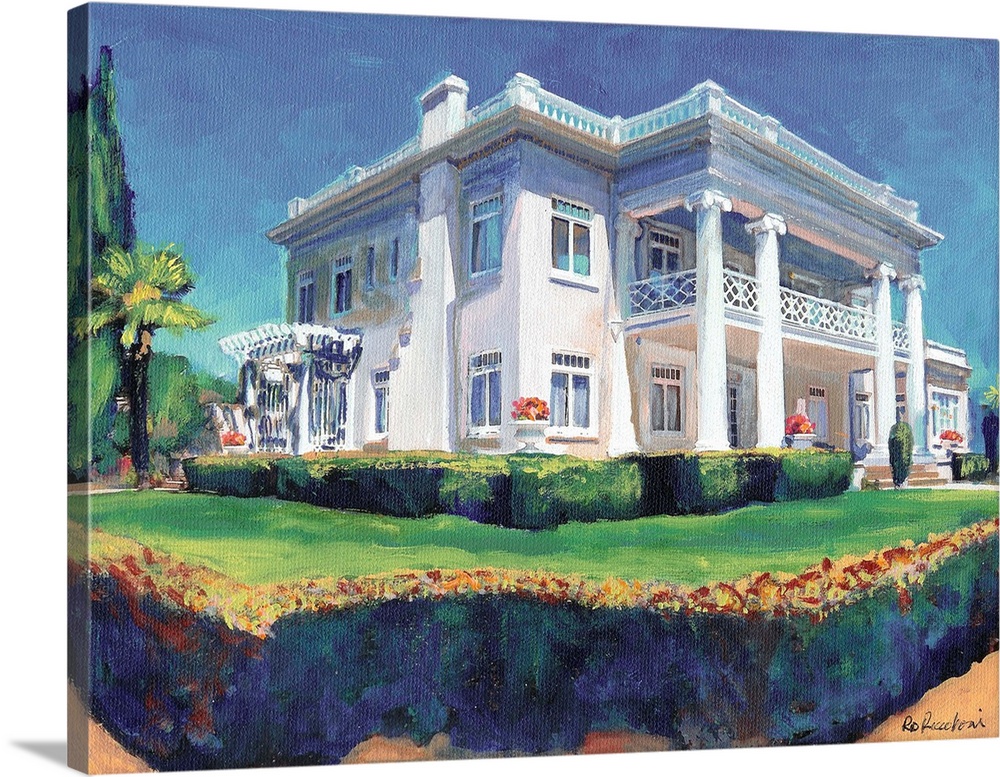 Painted image of a San Diego mansion in Bankers hill.