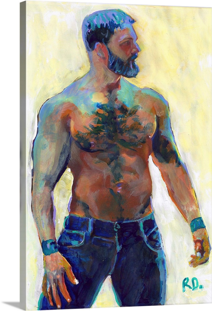 Bear In Blue Jeans by RD Riccoboni. Sexy picture of a shirtless man with a beard.