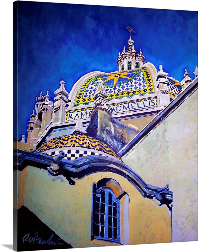 Cathedral of the Arts, by RD Riccoboni. The ornate tile domes of the California Building Balboa Park and the blazing blue ...