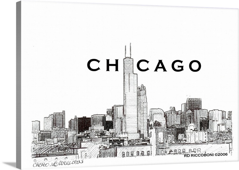 Chicago Skyline, Chicago Art Wall Art, Canvas Prints, Framed Prints