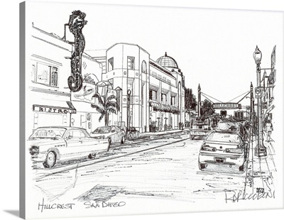 Drawing of Hillcrest, San Diego California