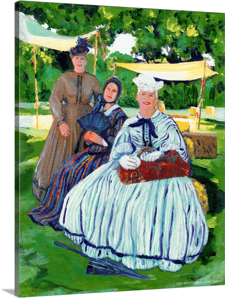 Friendly Ladies in the Park by RD Riccoboni. A scene from Old Town San Diego, California painted in the impressionist style.