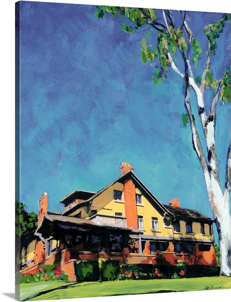 George Marston House with the giant eucalyptus tree, painting by San Diego artist RD Riccoboni.  The Marston House Museum ...