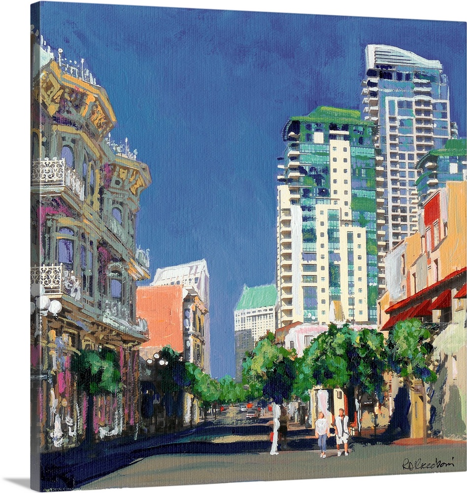 Island Street San Diego, by RD Riccoboni. The Gaslamp district, Downtown San Diego California. The Grand Horton Hotel and ...