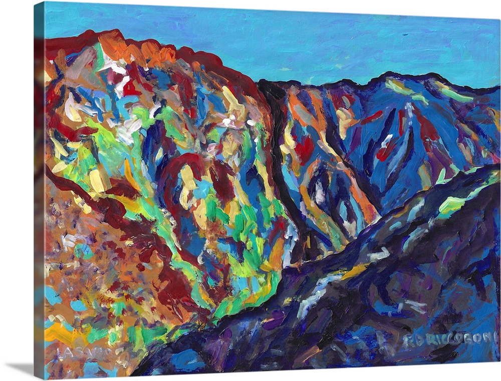 Las Virgenes canyon in Calabasas, California. Painting by American artist Rd Riccoboni. A very colorful picture of the coa...