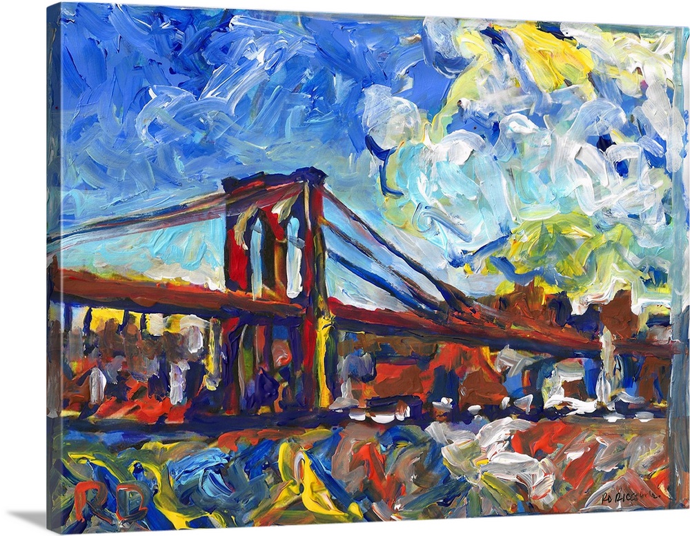 New York City Brooklyn Bridge by RD Riccoboni, East River