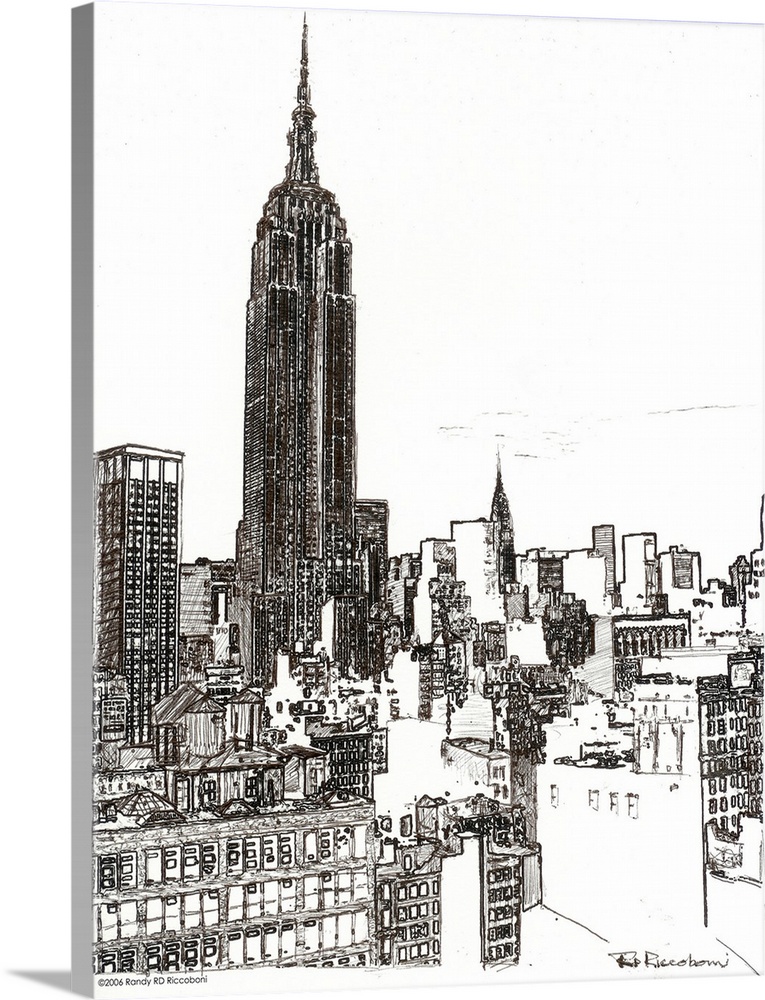 New York City Empire State Building and Midtown. This Cityscape of New York is from the the Chelsea section of the city th...