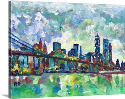 New York- Lower Manhattan and Brooklyn Bridge