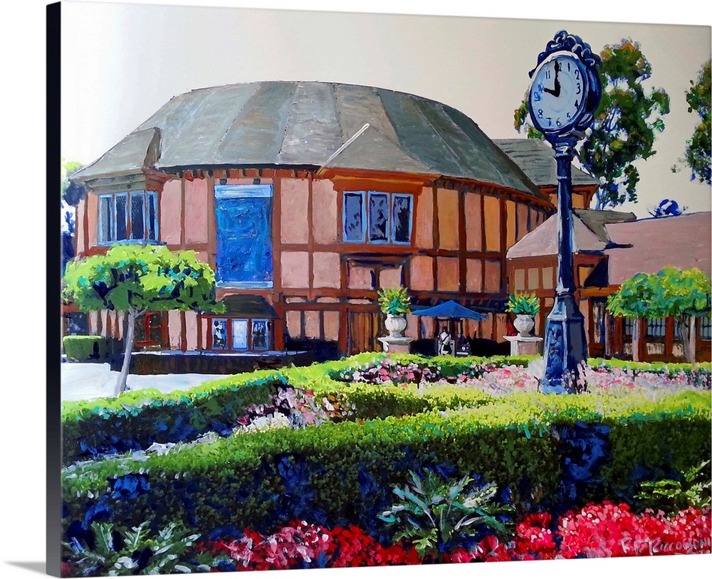 Old Globe Theater Balboa Park by RD Riccoboni. The outdoor courtyard of the award winning theater and it's clock.