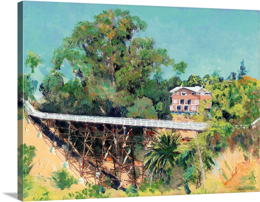 The Quince Street Bridge by RD Riccoboni, in San Diego's maple canyon. The historic home nestled in the trees is The Meado...