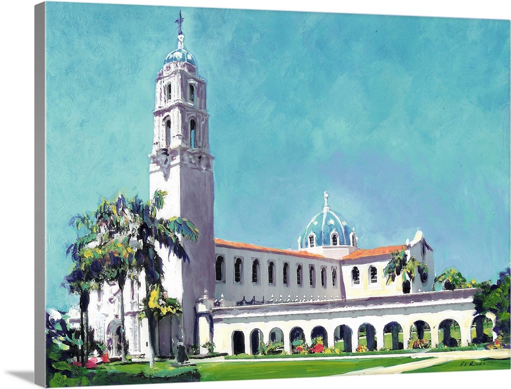 Painting of The Immaculata Catholic Church in San Diego, CA at the University of San Diego