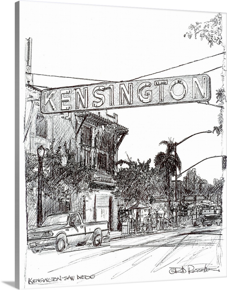 On Adams Avenue in San Diego is The Kensington neighborhood and it's sign. One of San Diego California's famous neighborho...