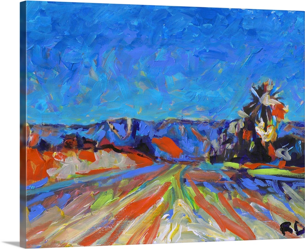This painting by RD Riccoboni is Valley Center California and Palomar Mountain in San Diego County. Abstract fauvist impre...