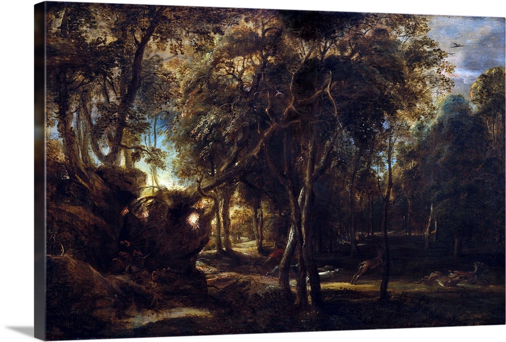 Rubens painted about three dozen landscapes during his busy career, mostly for his own pleasure. The late ones, like this ...