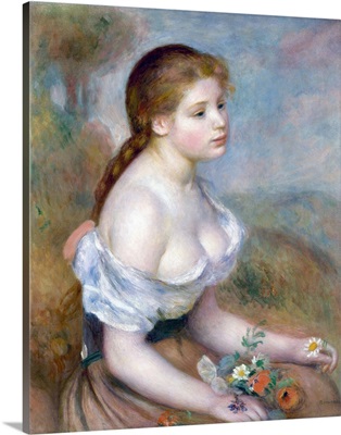 A Young Girl with Daisies