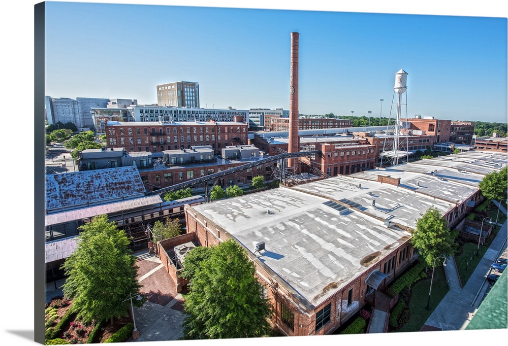 Aerial view of the warehouses at the American Tobacco Historic District