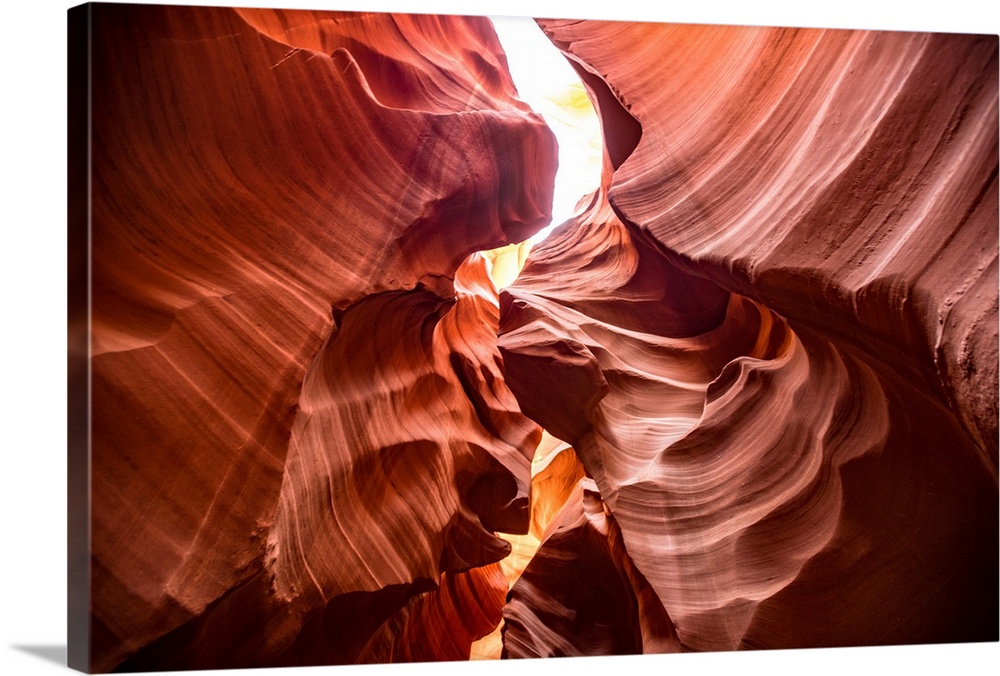 Photograph from inside of Antelope Canyon's rock formation located on the Navajo Reservation in Page,  Arizona with flowin...